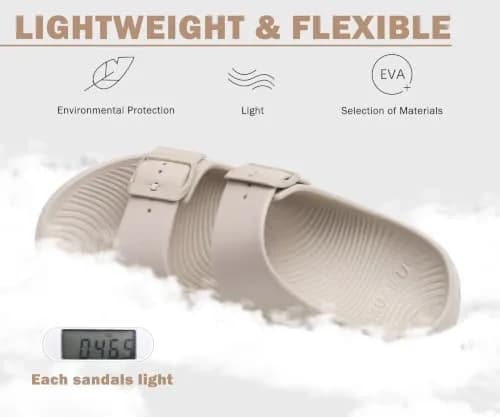 KuaiLu Womens Recovery Sandals with Comfortable Arch Support Beige Size 9 | Post-Workout Relief & All-Day Comfort thumbnail 8