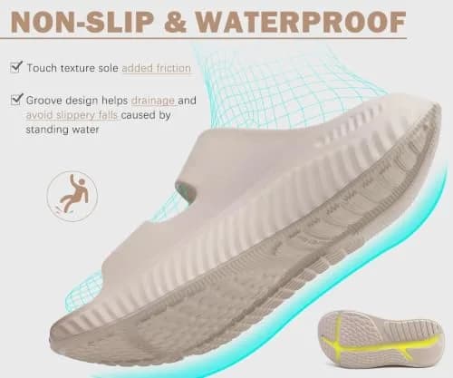 KuaiLu Womens Recovery Sandals with Comfortable Arch Support Beige Size 9 | Post-Workout Relief & All-Day Comfort thumbnail 9