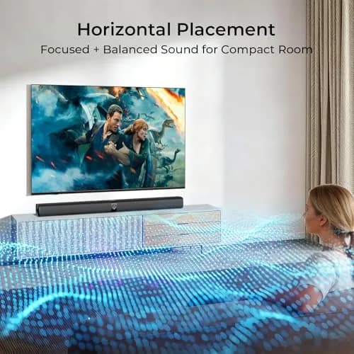 Assistrust Sound Bar for Smart TV | 80W Bluetooth/ARC/Opt/AUX Connect, Auto Volume Boost, 3 Equalizer Modes, 2 in 1 Detachable Design thumbnail 3