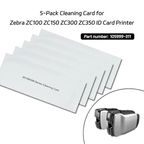 EXCEMO ZC100 ZC300 Cleaning Card for Zebra ZC100 ZC150 ZC300 ZC350 ID Card Printer, 5Pcs Single-use (105999-311) | Easy Maintenance thumbnail 4