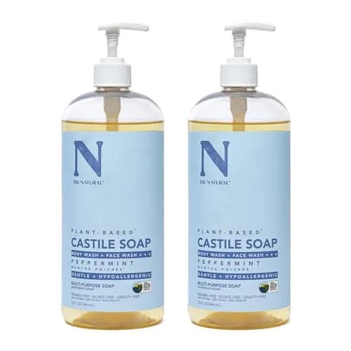 Dr. Natural Castile Liquid Soap - Peppermint 32 oz | Multi-Purpose Skin & Hair Cleanser thumbnail 1