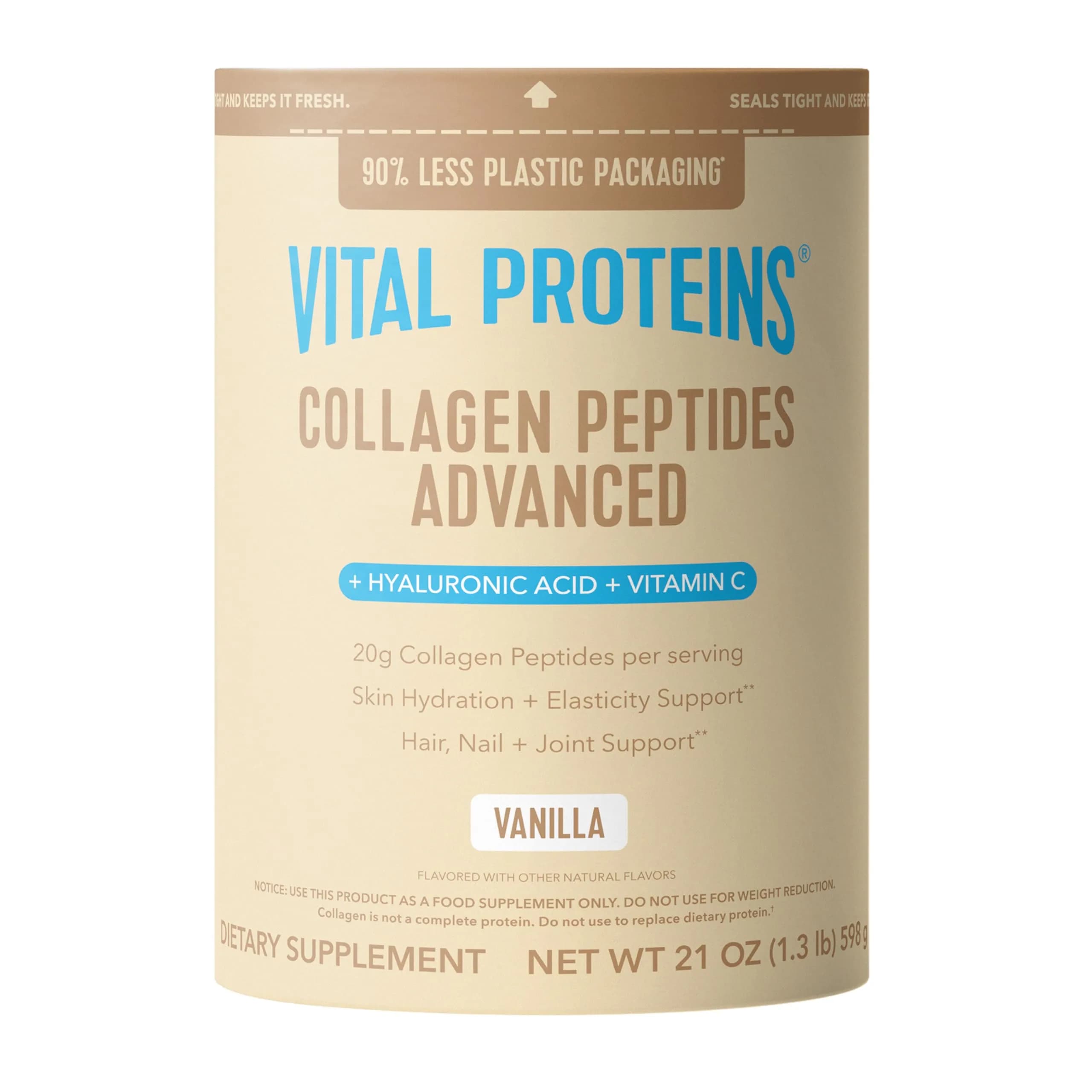 Vital Proteins VANILLA protein powder tub Collagen 26 servings