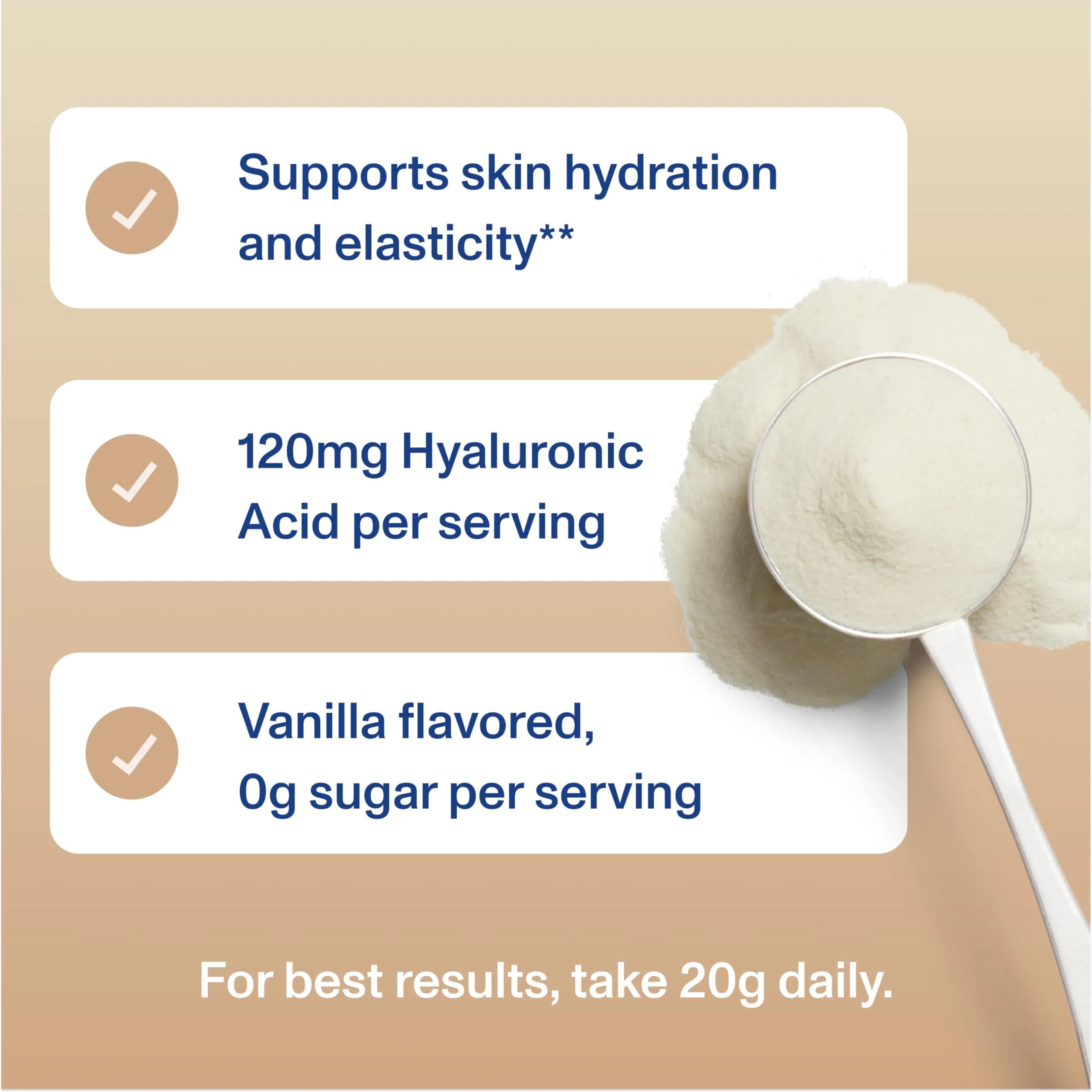 Vital Proteins Collagen Peptides Advanced Vanilla Flavor Powder, 21oz (600g) | Hydrolyzed Peptides with Hyaluronic Acid & Vitamin C thumbnail 6