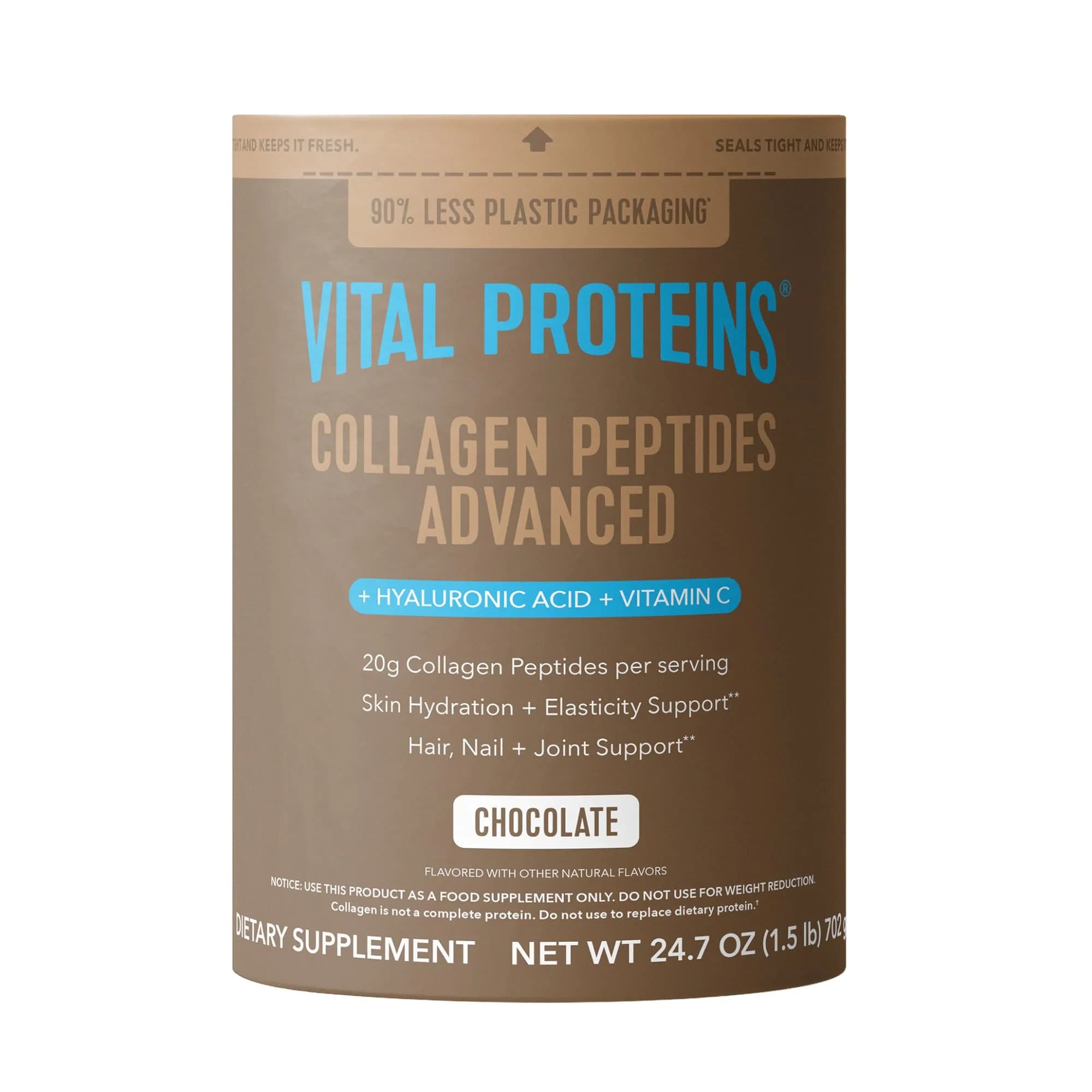 Vital Proteins Chocolate protein powder tub Collagen 26 servings