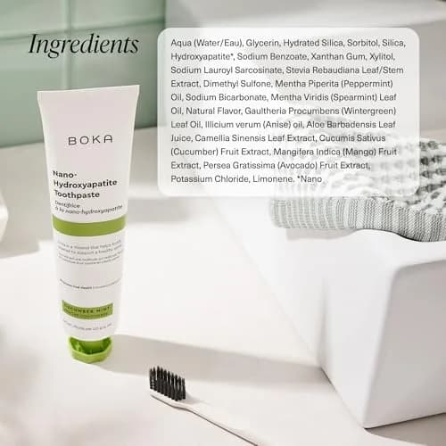 Boka Fluoride-Free Toothpaste with Nano Hydroxyapatite, Cucumber Mint 118g (4 Oz) | Enamel Care & Sensitive Teeth thumbnail 5