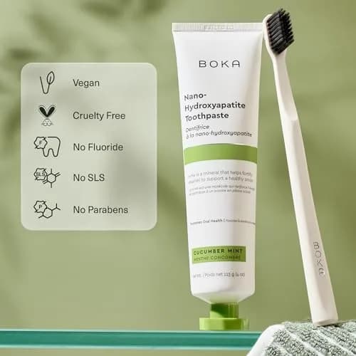 Boka Fluoride-Free Toothpaste with Nano Hydroxyapatite, Cucumber Mint 118g (4 Oz) | Enamel Care & Sensitive Teeth thumbnail 3