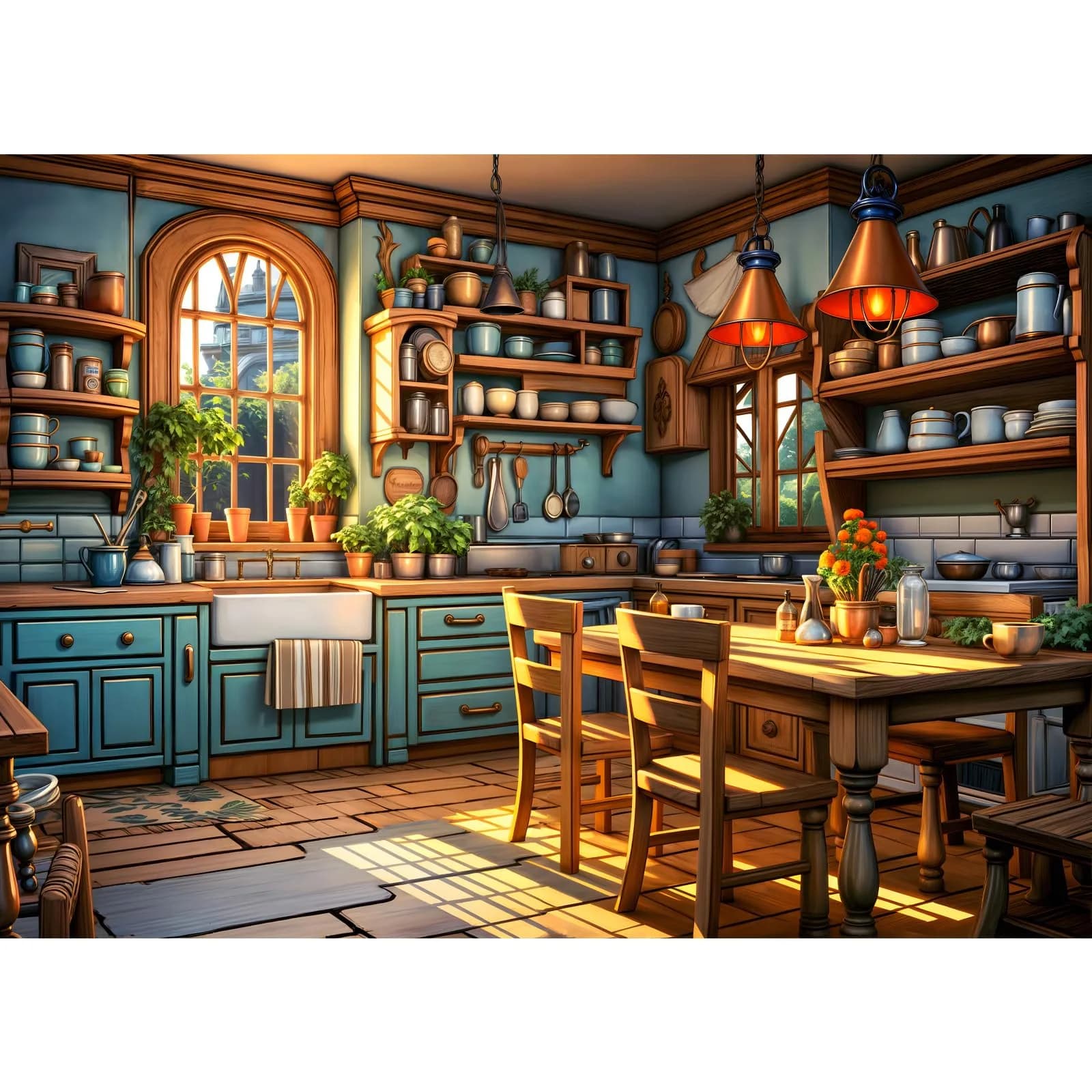 TangComplete Warm Kitchen Jigsaw Puzzle 1000 Pieces 70cm x 50cm | Educational STEM Learning Toy