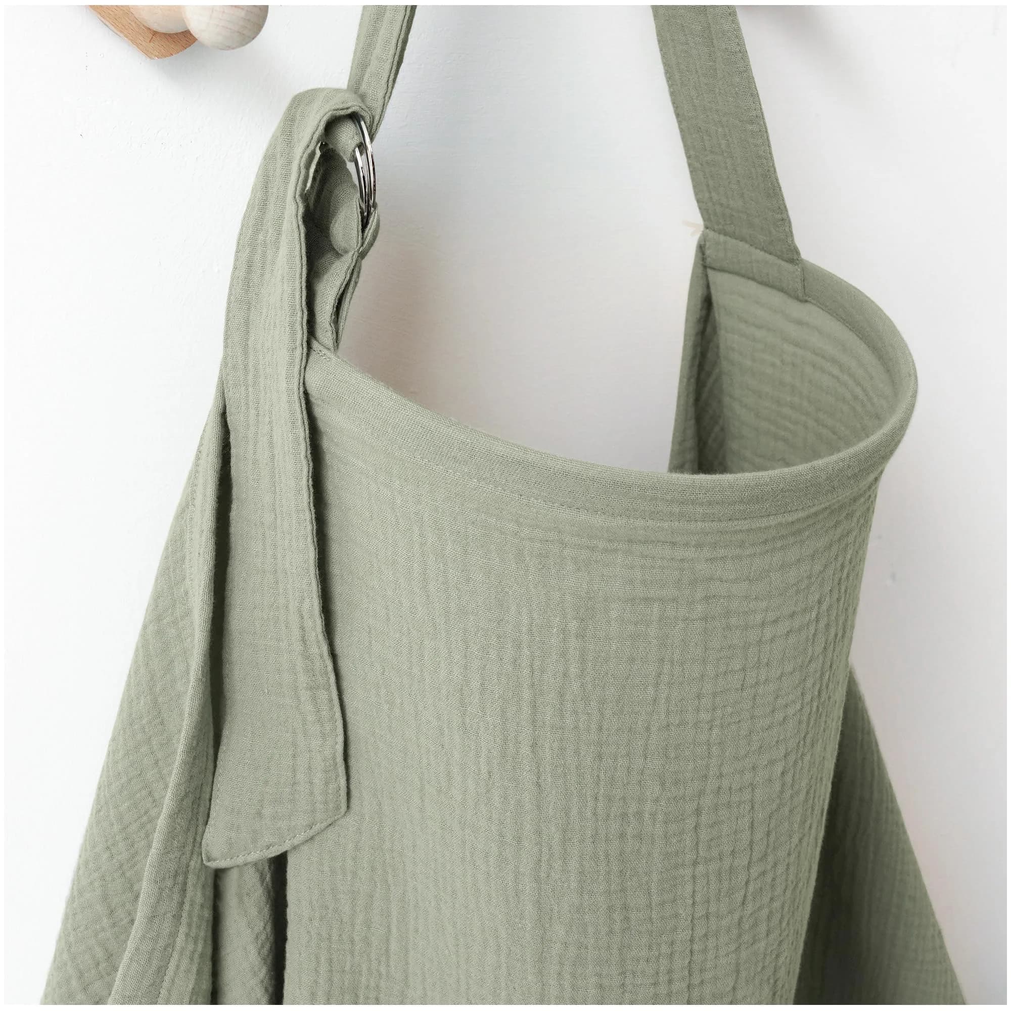 MairMore 100% Muslin Cotton Nursing Cover Green 100cm x 80cm (39.4" x 31.5") | Breathable & Privacy for New Moms — Misty Green