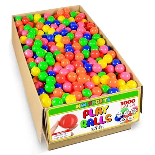 MW SPORTS Play Balls for Kids & Toddlers | Crush Proof Plastic, 2.3 Inch Diameter, Assorted Colors thumbnail 1