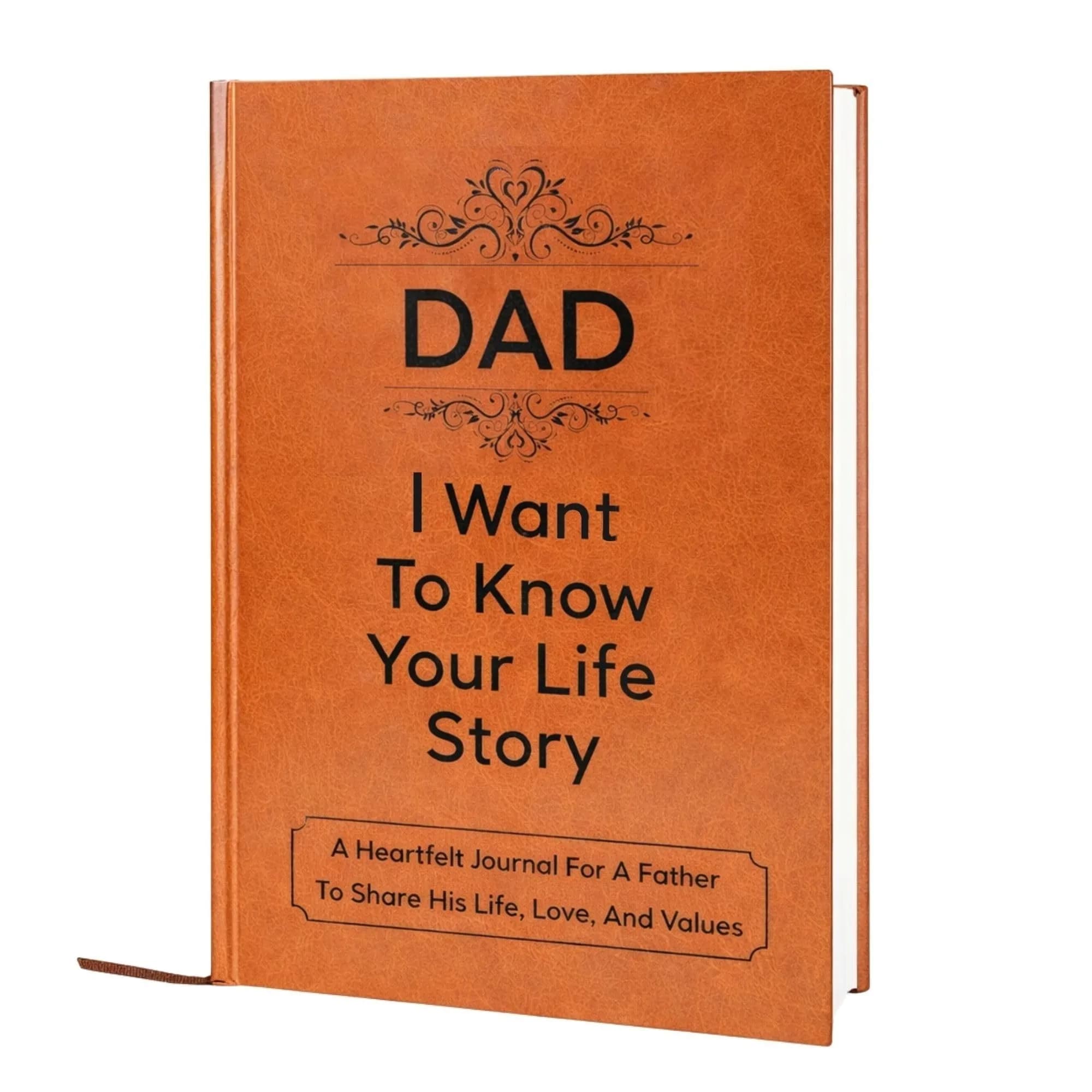 XKFCFC Dad I Want to Know Your Life Story Leather Journal (Hardcover) 20.8cm (8.3in) x 14.6cm (5.8in) | Guided Life Story Book with 300+ Prompt Questions - main product image