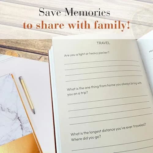 XKFCFC Dad I Want to Know Your Life Story Leather Journal (Hardcover) 20.8cm (8.3in) x 14.6cm (5.8in) | Guided Life Story Book with 300+ Prompt Questions thumbnail 2