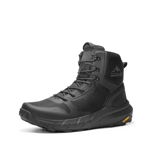 NORTIV 8 Men's Military Tactical Boot with Side Zipper, Lightweight, Black-Oxford, US 9 (25.4 cm) thumbnail 9