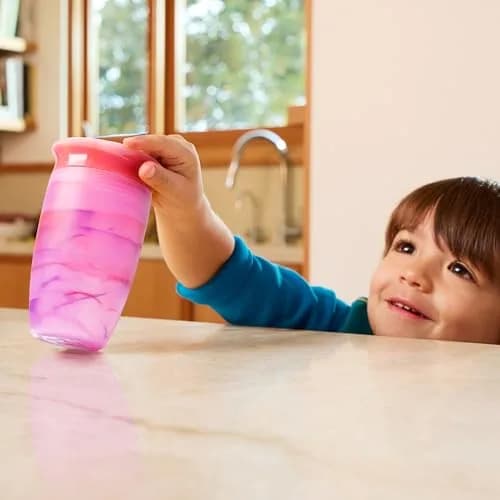 Munchkin Miracle 360 Tropical Swirl Sippy Cup 290ml (10 Ounce) 2-Pack | Dentist-Recommended Spoutless Design thumbnail 4