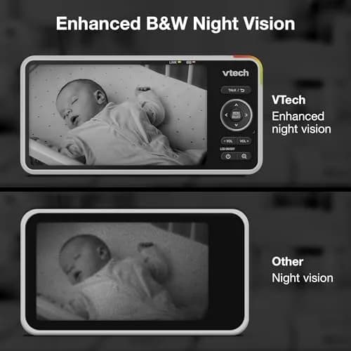 VTech Smart WiFi Baby Monitor – 2K Camera, 5.5" Screen, 24X Zoom, Night Vision | Nursery & Home Security thumbnail 8