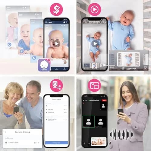 VTech Smart WiFi Baby Monitor – 2K Camera, 5.5" Screen, 24X Zoom, Night Vision | Nursery & Home Security thumbnail 2