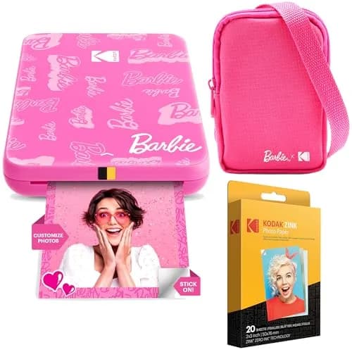 Kodak x Barbie Step Slim Wireless Instant Photo Printer Barbie Starter Bundle with Camera Case & Zink Paper (20 Sheets) | 2x3" Prints thumbnail 1