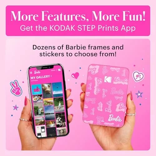 Kodak x Barbie Step Slim Wireless Instant Photo Printer Barbie Starter Bundle with Camera Case & Zink Paper (20 Sheets) | 2x3" Prints thumbnail 3