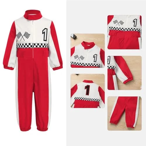 IDOPIP Red Race Car Driver Birthday Outfit 1-Piece Romper (9-12 Months) thumbnail 4