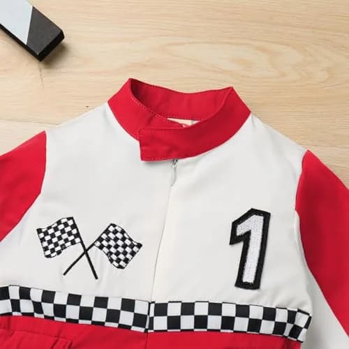 IDOPIP Red Race Car Driver Birthday Outfit 1-Piece Romper (9-12 Months) thumbnail 5