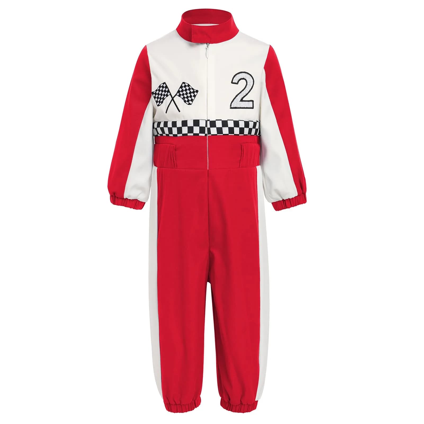 IDOPIP Baby Boys' Race Car Driver 1st 2nd Birthday Outfit Pink 2 Romper 18-24 Months | Unisex Toddler Racer Jumpsuit for Cake Smash Photoshoot — Red 2 / 18-24 Months