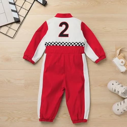 IDOPIP Baby Boys 1st 2nd Birthday Race Car Romper 18-24 Months | Unisex Toddler Racer Suit for Cake Smash thumbnail 3