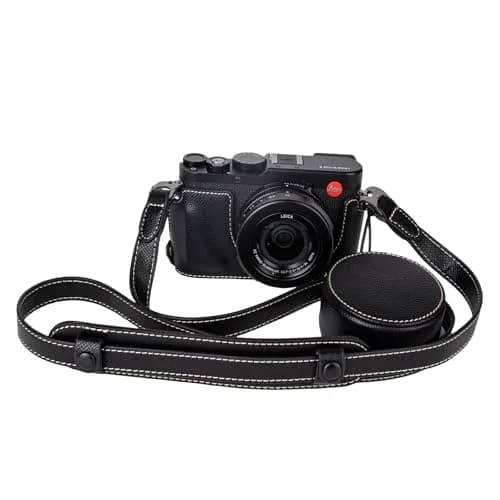 VOVMOEYA Black Camera Half Case Kit with Lens Cap & Shoulder Strap for Leica D-LUX8 | Protective PU Leather thumbnail 1