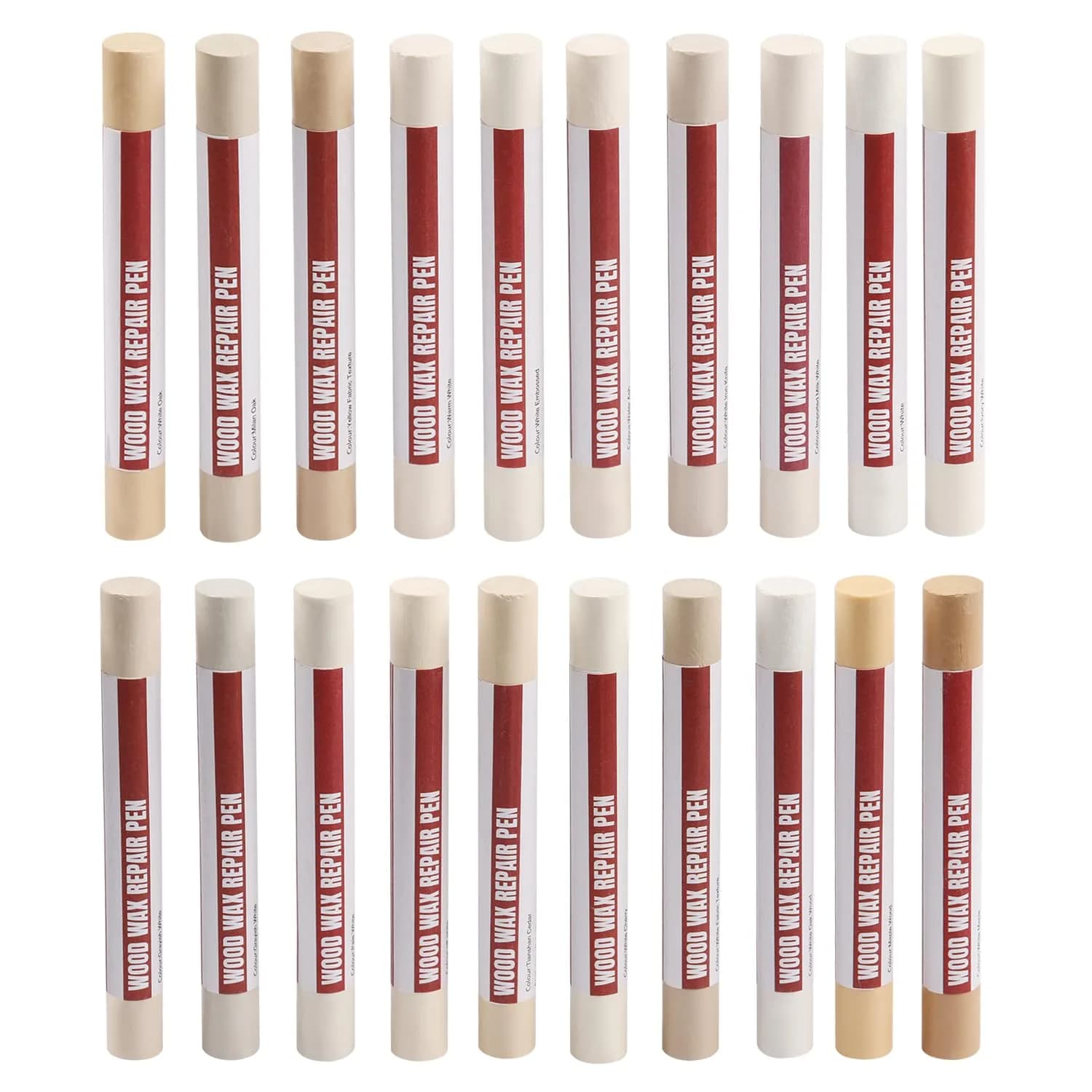 Uxney Wood Filler Sticks 20 Colors | Furniture Touch Up for Scratches & Holes (≤120c) — Light Color Series