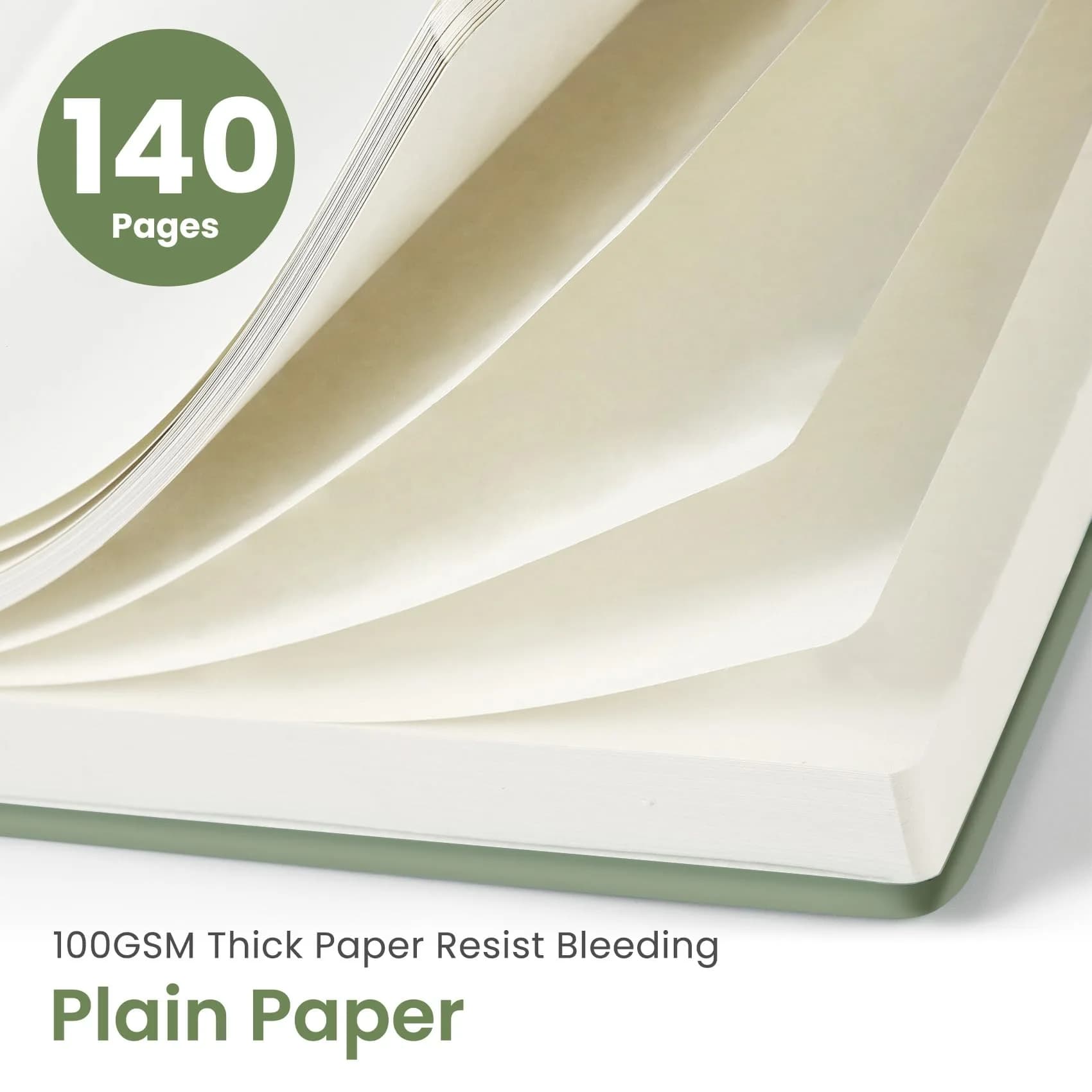 Taja Blank Spiral Journal Notebook A5 (5.7" x 7.9") – Green | Acid-Free Paper for Creative Writing & Sketching thumbnail 2