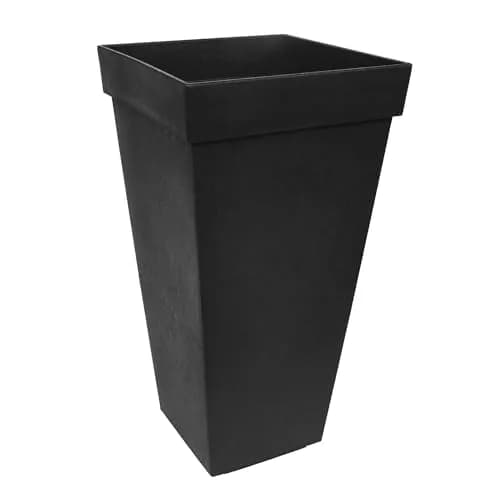 Tierra Verde Self-Watering Square Planter 15" x 28" Black | Modern, Eco-Friendly Indoor & Outdoor Garden Container thumbnail 1