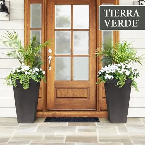 Tierra Verde Self-Watering Square Planter 15" x 28" Black | Modern, Eco-Friendly Indoor & Outdoor Garden Container thumbnail 8