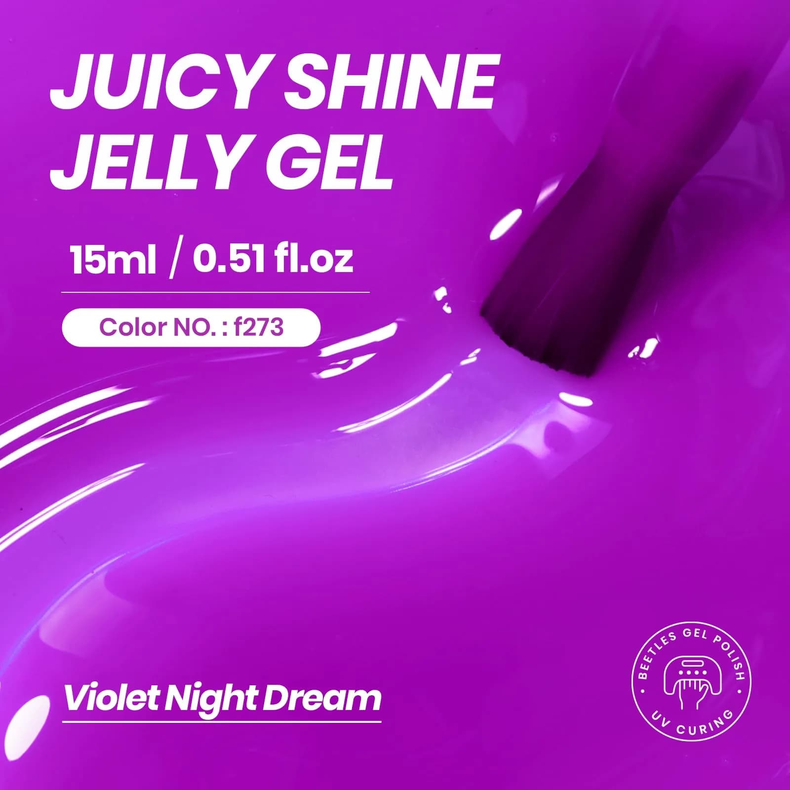 beetles Purple Jelly Gel Nail Polish, Violet Night Dream, 2x15ml (0.5 Fl Oz Each) | Sheer Translucent Effect - main product image