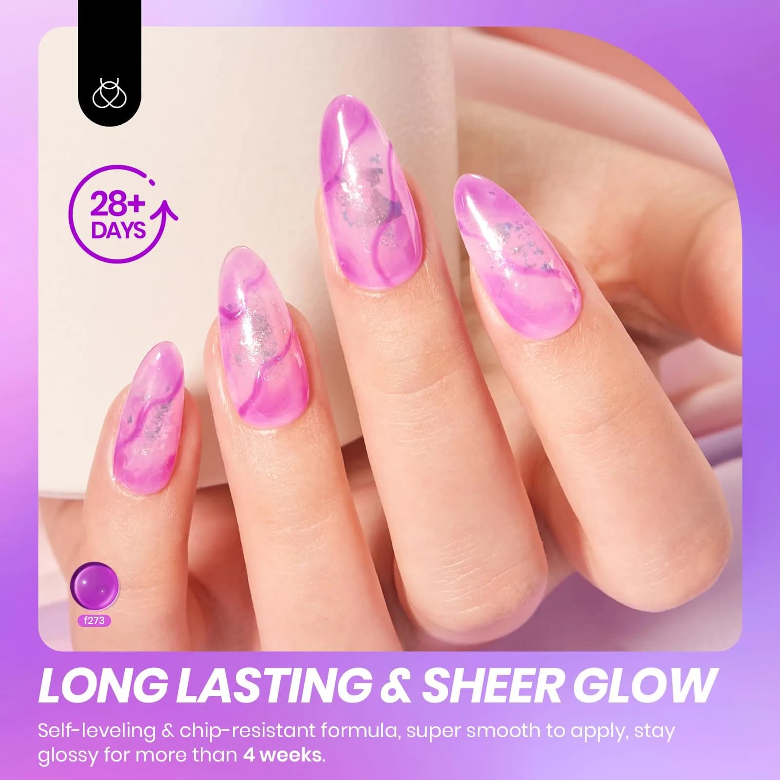 beetles Purple Jelly Gel Nail Polish, Violet Night Dream, 2x15ml (0.5 Fl Oz Each) | Sheer Translucent Effect thumbnail 4