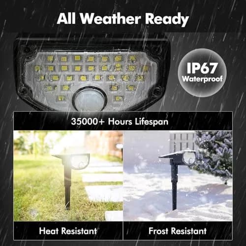 AloftSun Solar Motion Sensor Outdoor Lights | Waterproof 30 LED Spotlights for Yard & Garden thumbnail 7