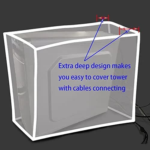 LU2000 Large PC Case Dust Cover 9.4"W x 22"D x 18.5"H | Antistatic, Waterproof, Drawstring Closure thumbnail 4