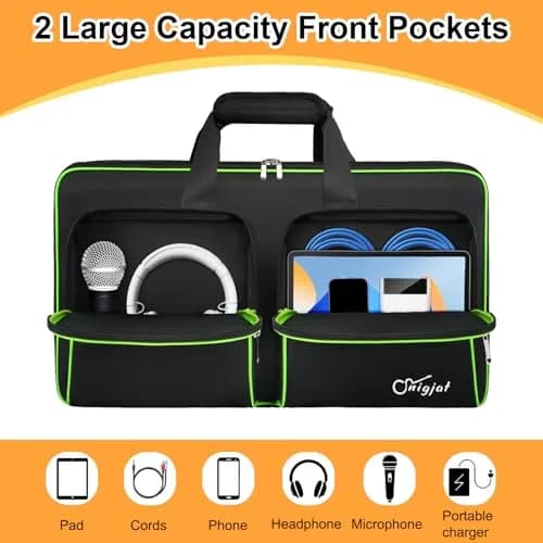 SNIGJAT DJ Controller Case for DDJ FLX4 / 400 / REV1, 21.5 x 11.5 x 2.5 inches | Protective Padded Bag with Accessory Pockets thumbnail 5