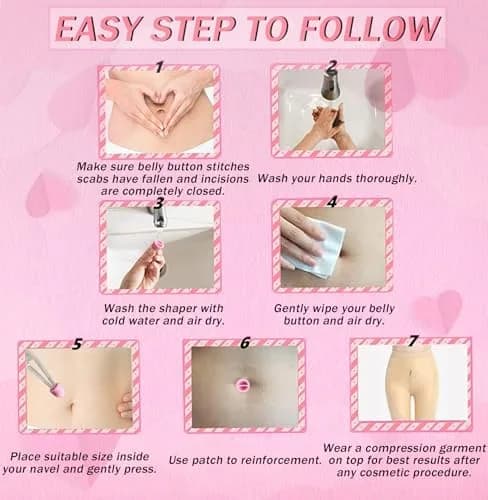 Josuyofo Belly Button Plug 8pcs Pink | Post-Surgery Support & Comfort (One Size) thumbnail 4