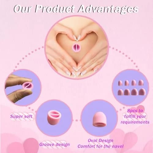 Josuyofo Belly Button Plug 8pcs Pink | Post-Surgery Support & Comfort (One Size) thumbnail 3