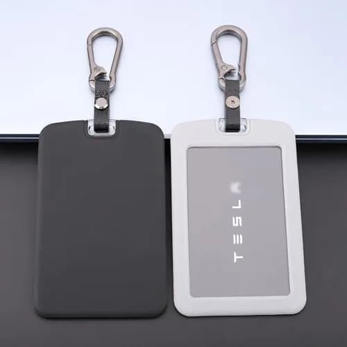 TANDRIVE Key Card Holder Case for Tesla Model Y Model 3 Cybertruck Rivian | Silicone & Plastic, 2 Pack thumbnail 1