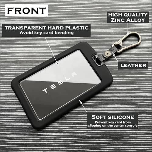 TANDRIVE Key Card Holder Case for Tesla Model Y Model 3 Cybertruck Rivian | Silicone & Plastic, 2 Pack thumbnail 2