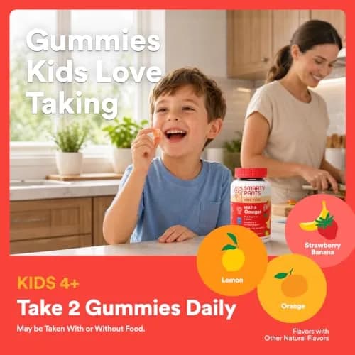 SmartyPants Kids Multivitamin Gummies with Omega 3, D3, B12, K & Zinc | 80 Count (40 Day Supply) thumbnail 8
