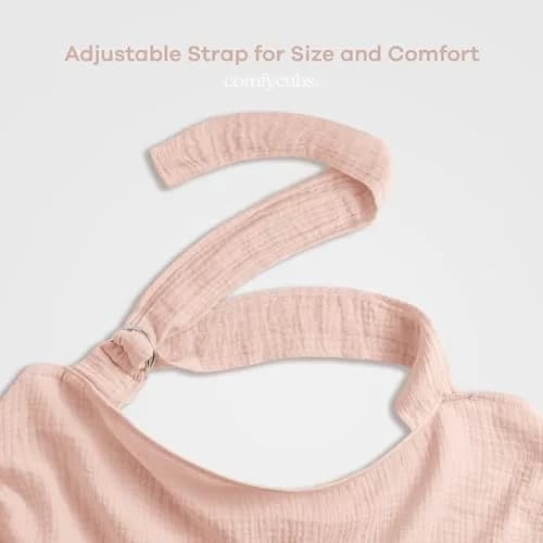 Comfy Cubs Muslin Nursing Cover Blush | Soft & Breathable Baby Nursing Scarf with Adjustable Neck Strap thumbnail 3