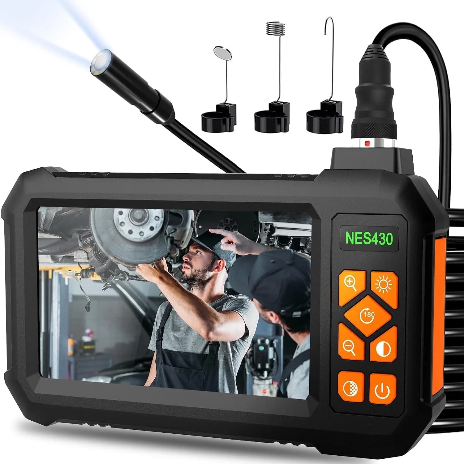 COOVIE Inspection Endoscope Camera 49.2Ft | 1080P HD Waterproof Sewer Borescope with Light — Black