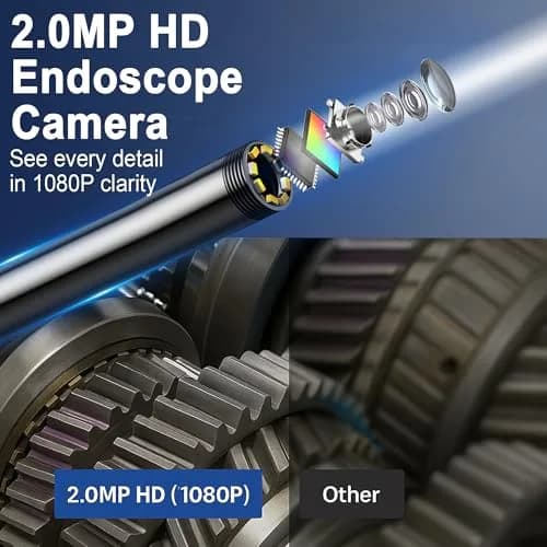 COOVIE Inspection Endoscope Camera 49.2Ft | 1080P HD Waterproof Sewer Borescope with Light thumbnail 2