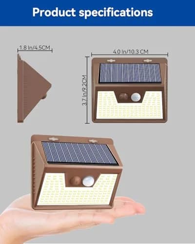 Peasur Solar Lights Outdoor Motion Sensor Waterproof 6 Pack | 140 LED Brown Solar Fence Light thumbnail 7