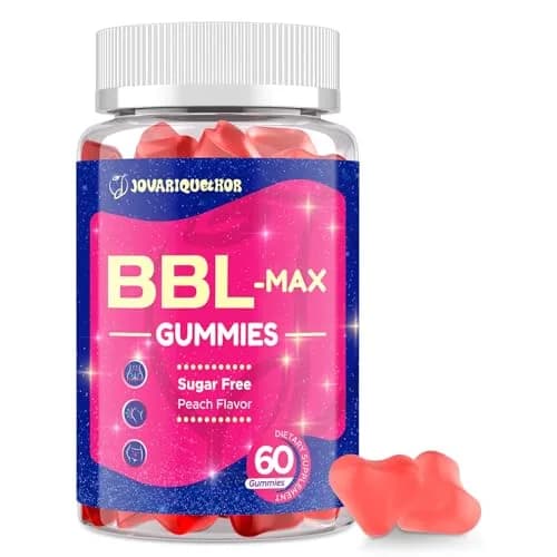 Jovariquethor Booty Gummies for Women - Peach Flavor | Multivitamins & Herbal Extracts for BBL Support thumbnail 1