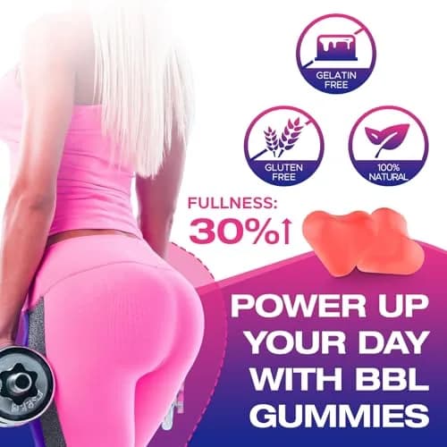 Jovariquethor Booty Gummies for Women - Peach Flavor | Multivitamins & Herbal Extracts for BBL Support thumbnail 4