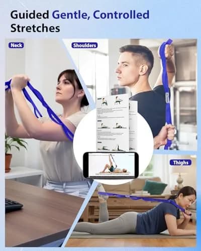 Trideer Stretching Strap with Loops & Leg Lifter 75 Inch (190.5 cm) | Non-Elastic PT-Style Physical Therapy Strap for Rehab, Hamstring, Calf & Back Stretcher Mobility thumbnail 6