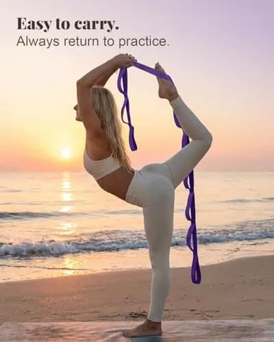 Trideer Stretching Strap with Loops & Leg Lifter, Non-Elastic PT-Style Physical Therapy Strap for Knee Rehab, Hamstring, Calf & Back Stretcher Mobility, Hip, Shoulder & Yoga (75 inch) thumbnail 5