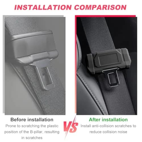 DXNQ Black 2PCS Silicone Seat Belt Buckle Covers | Universal Fit for Cars, Trucks, SUVs thumbnail 3