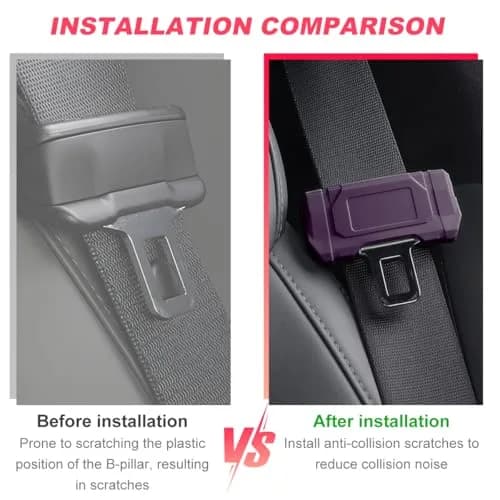 DXNQ Purple 2PCS Silicone Seat Belt Buckle Covers | Anti-Scratch Protective Sleeve for Cars, Vans, Trucks, SUVs thumbnail 3
